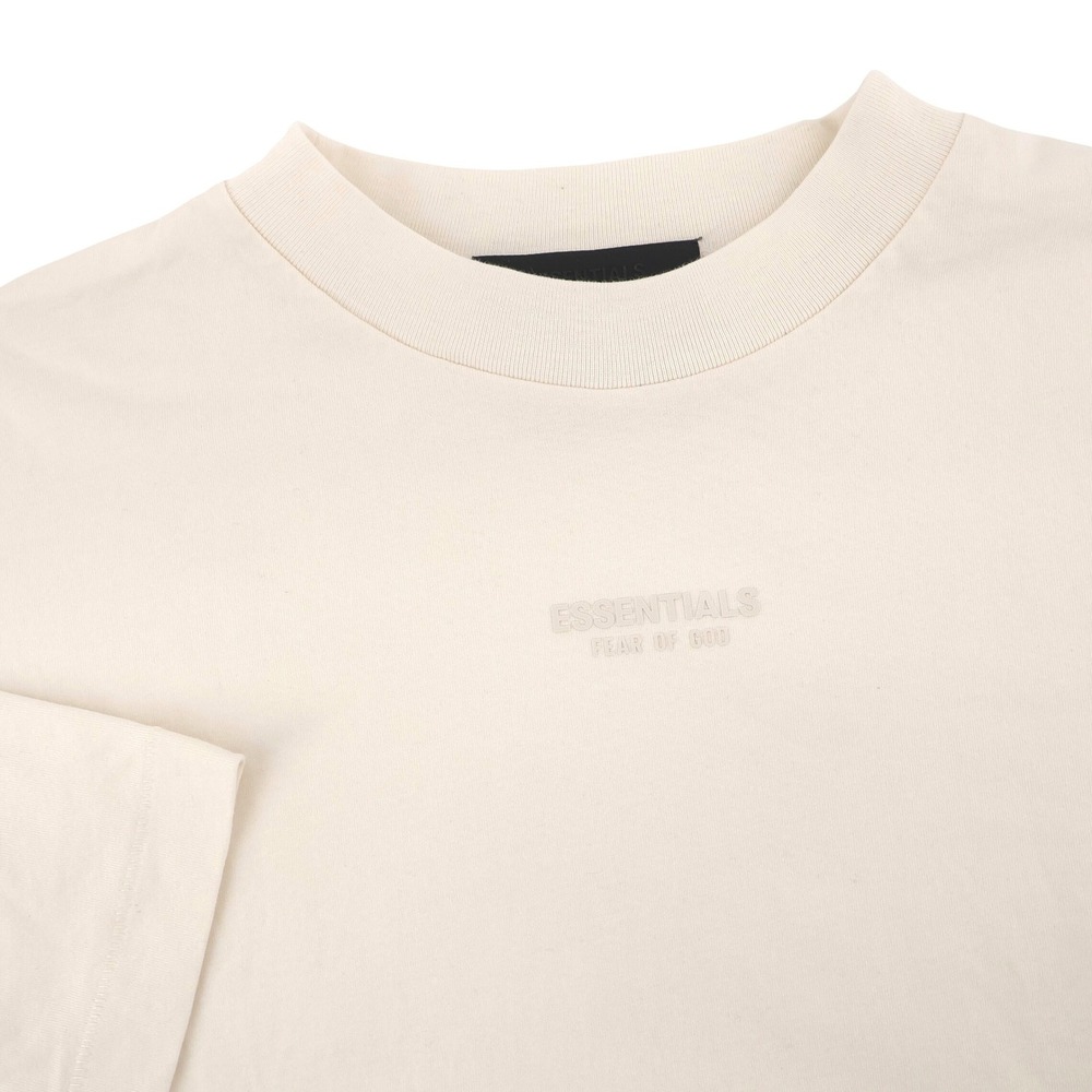 Essentials Fear of God Boxy Logo T-Shirt Cream Short Sleeve Mens arge